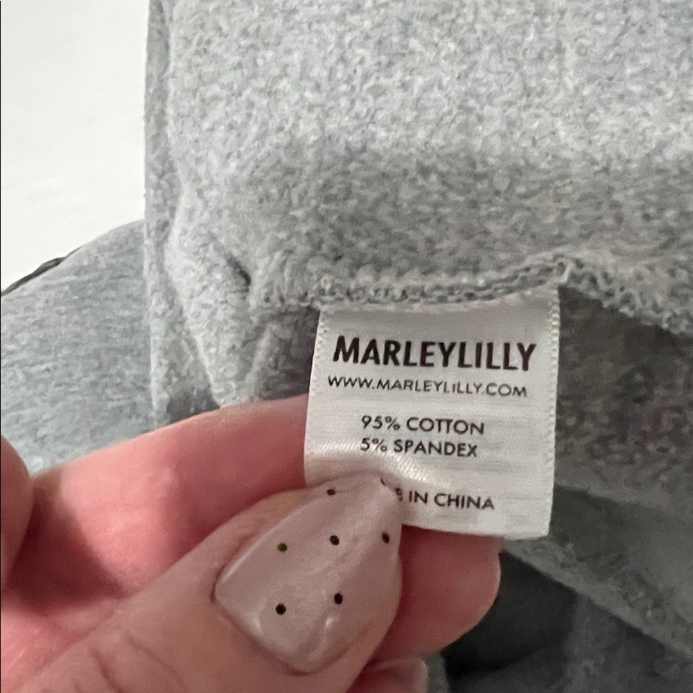 MarleyLilly Grey/Leopard Print “Y’all” Sweatshirt w/ Faux Suede Elbow Patches - Picture 4 of 4